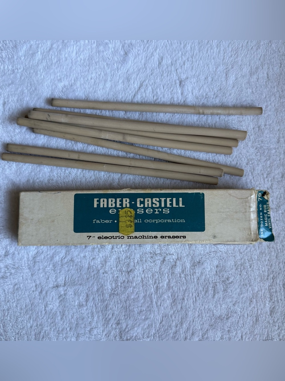 Vintage Faber-Castell No 79 Magic Rub Vinyl Electric Machine Erasers 7” Box